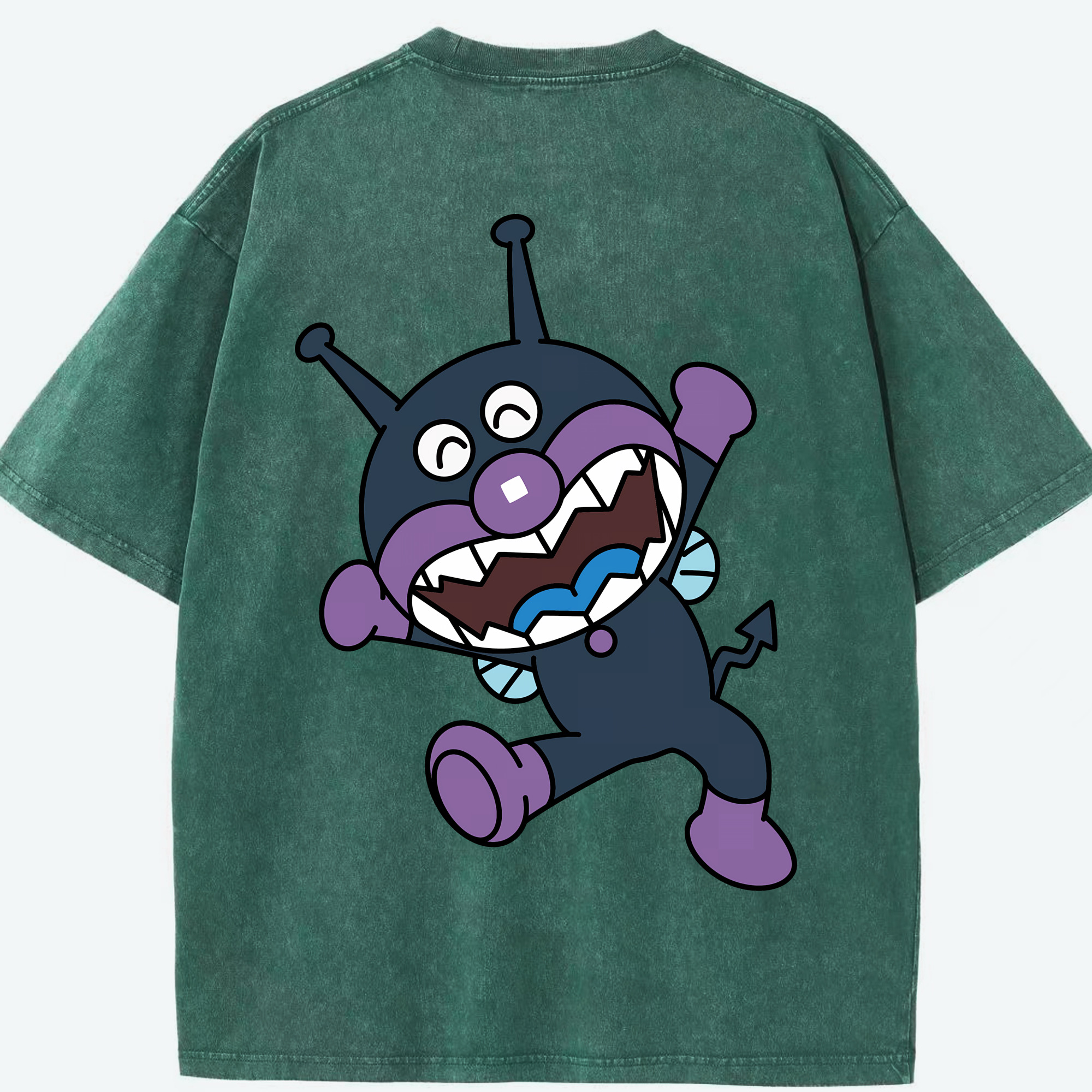 （画像用） アンパンマン Anpanman 綿100% ヴィンテージ風 半袖Tシャツ（背面プリント）